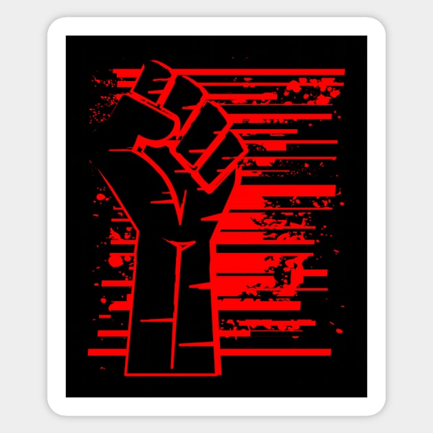 Fist red black Faust rot schwarz Sticker by Michangi